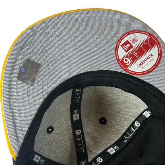 New Era 9Fifty NFL Pittsburgh Steelers Snapback Hat Black Gold M/L Retro - Picture 5 of 10